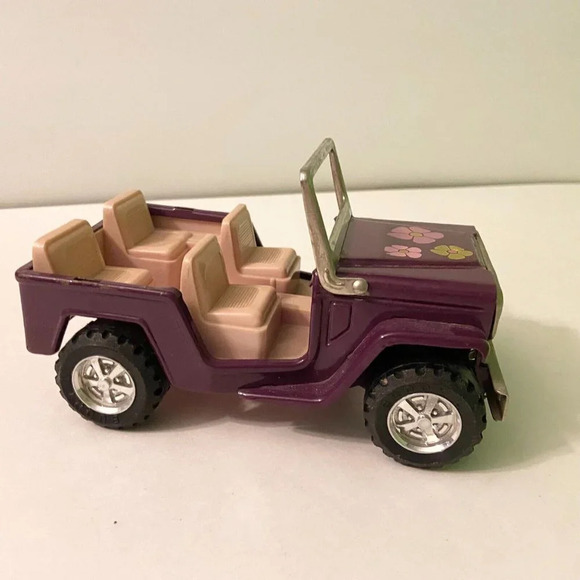 Vintage Buddy L Purple  Flower Power Jeep 6 Inch Long Toy Incomplete - Picture 3 of 14